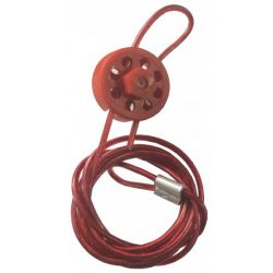 KRM LOTO - ROUND MULTIPURPOSE CABLE LOCKOUT 8H RED  (WITH 2MTR. CABLE &WITH LOOP)