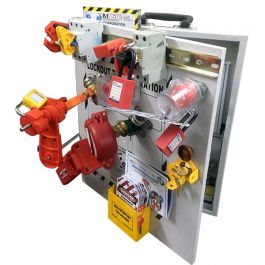 KRM LOTO - OSHA LOCKOUT TAGOUT DISPLAY TRAINING CABINET KIT - 8027