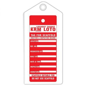  25pcs  - DO NOT USE ALUMINUM  SCAFFOLD TAG -RED - KRM LOTO