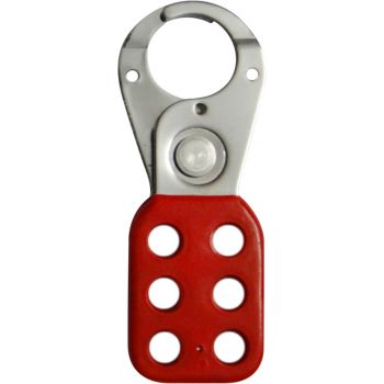 KRM LOTO - VINYL MOLDED COATED HASP - SMALL - JAW DIA - 25 MM - RED