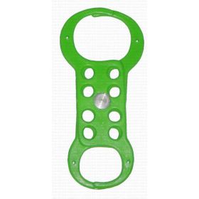 KRM LOTO - DI ELECTRIC HASP – DOUBLE JAW WITH 8 HOLES-GREEN