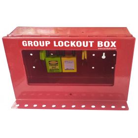   KRM LOTO – PORTABLE/WALL MOUNTED UNIQUE GROUP LOCKOUT BOX (12HOLES) WITHOUT PADLOCK