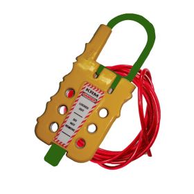KRM LOTO - DE ELECTRIC ABS MULTIPURPOSE CABLE LOCKOUT DEVICE YELLOW/GREEN (WITH CABLE)