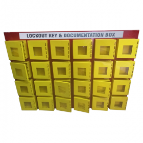 KRM LOTO - 24 BOX WITH 4 LOCKING HOOKS LOCKOUT KEY & DOCUMENTATION BOX