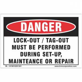 10pcs KRM LOTO LOCKOUT TAGOUT SIGNS - WALL MOUNTED(450mm x 600mm)