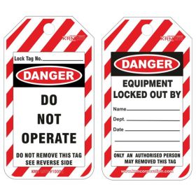 25pcs KRM LOTO DANGER - DO NOT OPERATE - EQUIPMENT LOCKED OUT BY TAG