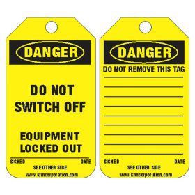 25pcs KRM LOTO DANGER - DO NOT SWITCH OFF TAG