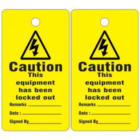 25pcs - CAUTION THIS EQUIPMENT HAS BEEN LOCKED OUT TAG