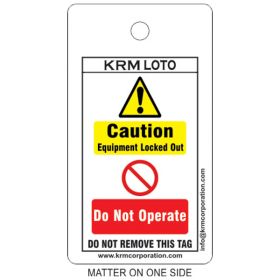 25pcs - KRM LOTO - CAUTION EQUIPMENT LOCKED OUT TAG