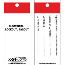 25 pcsKRM LOTO - ELECTRICAL  LOCKOUT / TAGOUT TAGS 