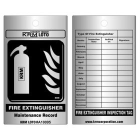 100pcs KRM LOTO – FIRE EXTINGUISHER – MAINTENANCE TAG – ALUMINIUM 