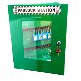 KRM LOTO – LOCKOUT TAGOUT PADLOCK STATION-clear fascia-18152 -GREEN (WITHOUT MATERIAL)