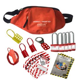 KRM LOTO  - LOCKOUT TAGOUT WAIST POUCH KIT RED - 2111