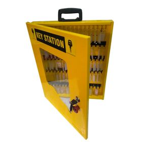 KRM LOTO – LOCKOUT KEY STATION-CLEAR FASCIA-18152 YELLOW WITHOUT MATERIAL