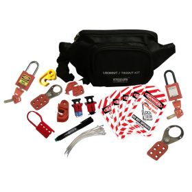 KRM LOTO –  OSHA ELECTRICAL LOCKOUT TAGOUT POUCH KIT BLACK - 3029