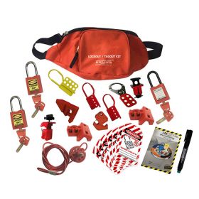 KRM LOTO  - OSHA ELECTRICAL LOCKOUT TAGOUT POUCH KIT RED - 2113 