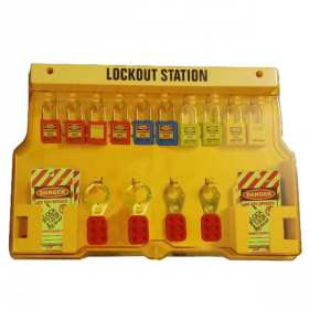 KRM LOTO – OSHA LOCKABLE  LOCKOUT TAGAOUT STATION WITH MATERIAL -104P