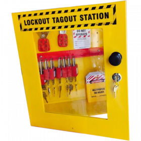 KRM LOTO – OSHA LOCKOUT TAGOUT CABINET STATION - WITH MATERIAL