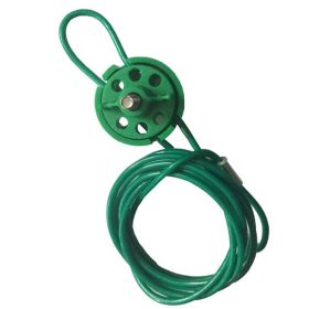 KRM LOTO - ROUND MULTIPURPOSE CABLE LOCKOUT 6H GREEN (with 2mtr. cable & with loop)