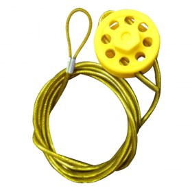 KRM LOTO - ROUND MULTIPURPOSE CABLE LOCKOUT 8H YELLOW  (with 2mtr. cable &with loop)