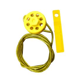 KRM LOTO - ROUND MULTIPURPOSE CABLE LOCKOUT 8H YELLOW (WITH CABLE & LOCKING TOOL)