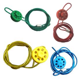 4pcs Round Multipurpose Cable Lockout 8 Holes (with 2mtr. cable & With Loop in 4 colors)