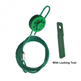 KRM LOTO - ROUND MULTIPURPOSE CABLE LOCKOUT 8H GREEN (with cable & locking tool)