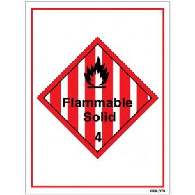 50pcs Self Adhesive Labels - Flammable Solid 