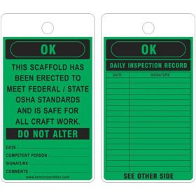 25pcs - KRM LOTO - OK DAILY INSPECTION RECORD SCAFFOLD TAG 