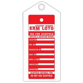  25pcs  - DO NOT USE ALUMINUM  SCAFFOLD TAG -RED - KRM LOTO