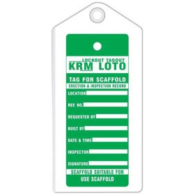 25pcs - ERRECTION AND INSPECTION - ALUMINUM SCAFFOLD TAG - GREEN-KRM LOTO