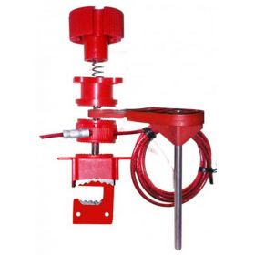 KRM LOTO - UNIVERSAL VALVE LOCKOUT DEVICE WITH SMALL BLOCKING ARM AND STEEL INSULATED CABLE 2MTR