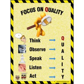 5pcs KRM LOTO - FOCUS ON QUALITY SAFETY POSTER (ACP SHEET) 4ft X 3ft 
