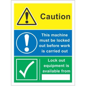 Caution Lockout  75 x 55mm electric safety warning sign,sticker 