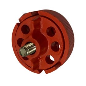 KRM LOTO - ROUND MULTIPURPOSE CABLE LOCKOUT 6 HOLES RED (WITHOUT CABLE)