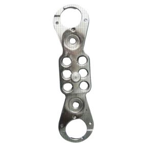 KRM LOTO - METAL DUAL JAW LOCKOUT HASP WITH CHROME FINISH - JAW SIZE 25 MM AND 38 MM WITH 8 HOLES
