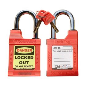 KRM LOTO - WEATHER/ WATER  PROOF OSHA SAFETY LOCK TAG PADLOCK – 38MM METAL SHACKLE HEIGHT