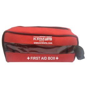 KRM - FIRST AID KIT POUCH (TRANSPARENT) - RED