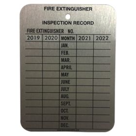 100pcs KRM LOTO – FIRE EXTINGUISHER RECORD TAGS – ALUMINIUM 