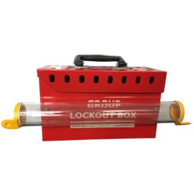GROUP PORTABLE LOCKOUT BOX WITH ADDITIONAL TRANSPARENT ACRYLIC HOLLOW TUBE