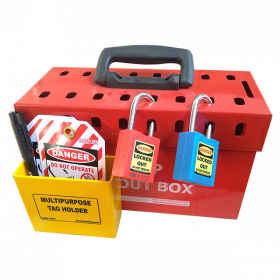 KRM LOTO - PORTABLE GROUP LOCKOUT BOX WITH POCKET (WITHOUT MATERIAL)