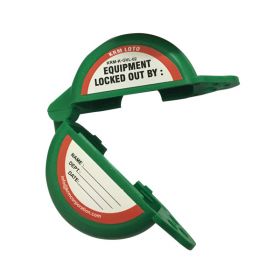 KRM LOTO GATE VALVE LOCKOUT WITH ONE HOLE - 25 TO 63.5 MM (1" - 2½" INCH) - GREEN