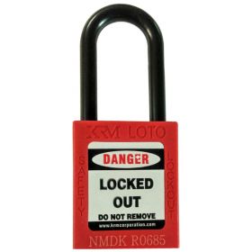KRM LOTO - OSHA SAFETY ISOLATION LOCKOUT PADLOCK - NYLON SHACKLE WITH ALIKE KEY-RED