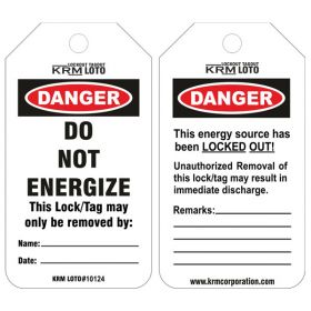 25pcs KRM LOTO DANGER - DO NOT ENERGIZE TAG 