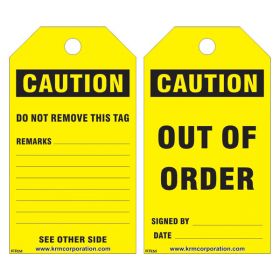 25pcs KRM LOTO CAUTION - OUT OF ORDER TAG