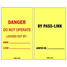 25pcs -DANGER - DO NOT OPERATE TAGS - BY PASS LINK