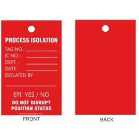 25pcs - KRM LOTO - PROCESS ISOLATION TAG - RED 