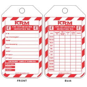 100pcs - KRM LOTO - FIRE EXTINGUISHER INSPECTION TAG (CUSTOMISED TAG)