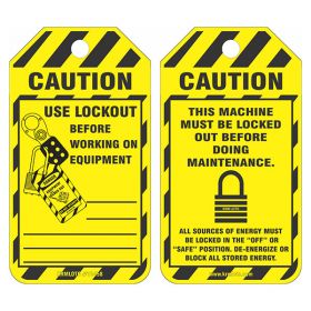 25pcs of Caution - Maintenance Lockout Tags-Yellow