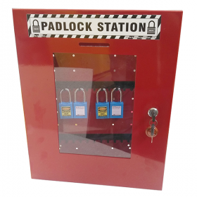 KRM LOTO – LOCKOUT TAGOUT PADLOCK STATION-clear fascia-18152 -RED (WITHOUT MATERIAL)
